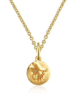 Mini flying bee coin pendant in solid 9ct yellow gold 